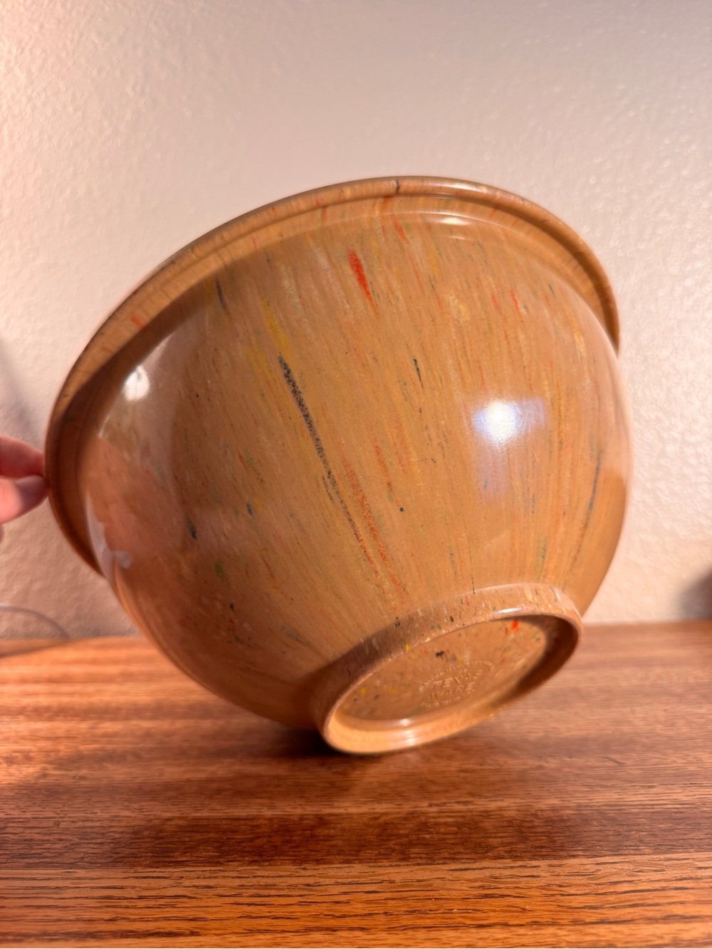Vintage Texas Ware #125 Melamine Melmac Neutral Splatter Confetti Mix Bowl USA